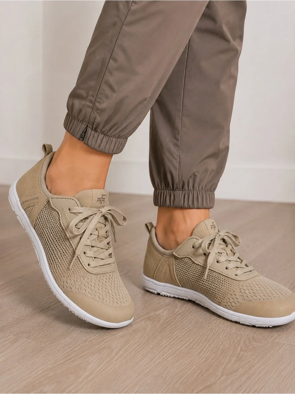 Hike Footwear HF Stride Barefoot Sneakers in a versatile beige/taupe colorway.